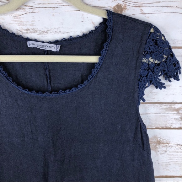 Martina Innocenti floral crochet trim linen dress - Picture 4 of 8